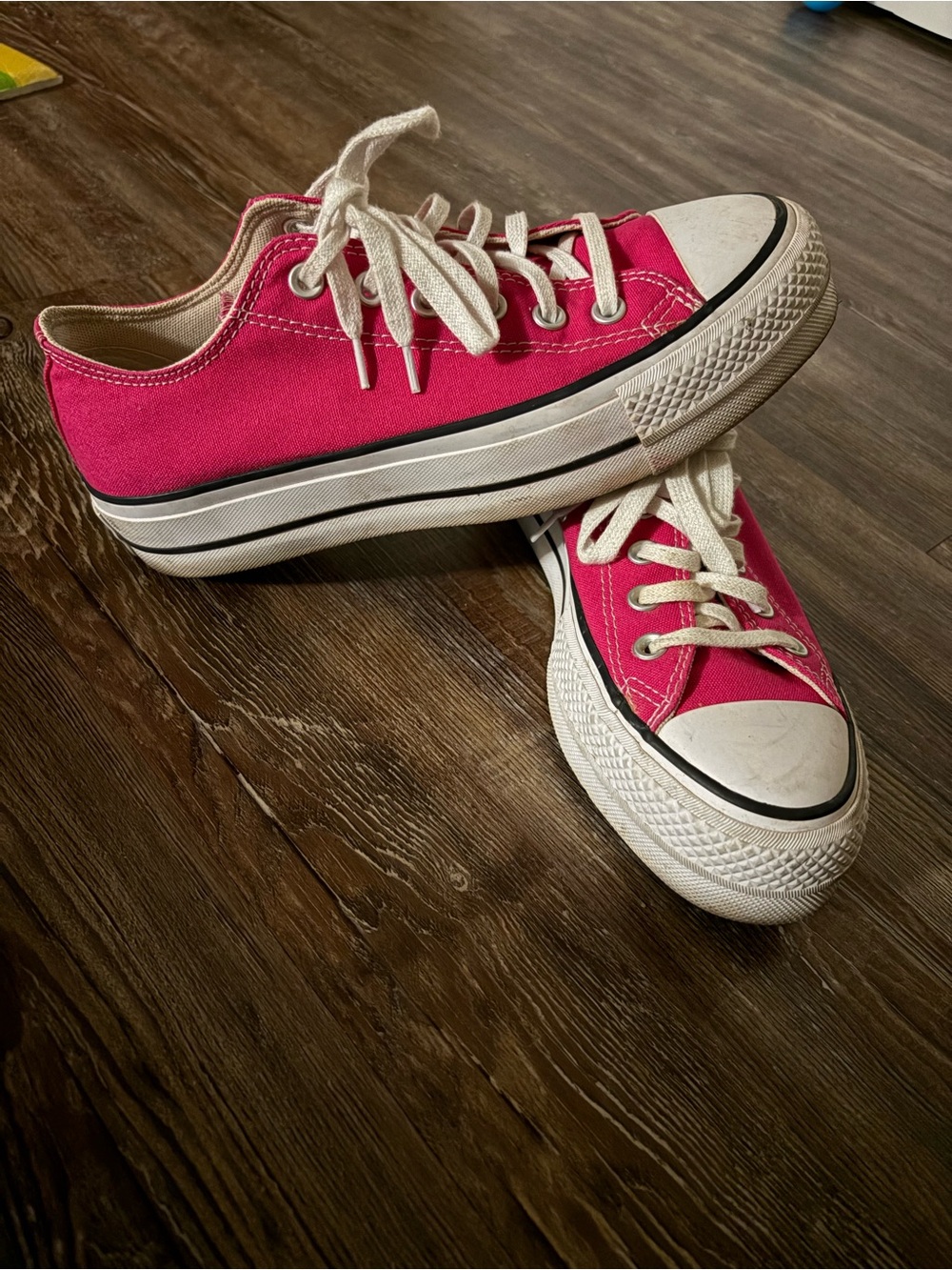 Converse Hot Pink Low-Top Canvas Sneakers - Picture 3 of 8
